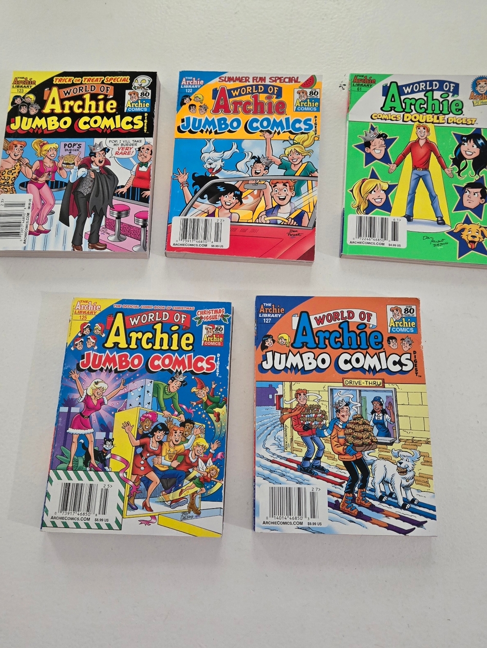 World of Archie Jumbo Comic Books # 61, 122, 123, 125, 127
